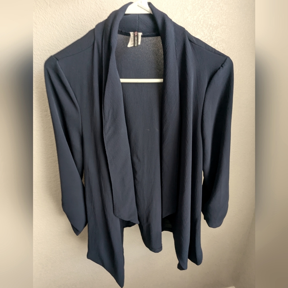 Navy blue waterfall lightweight blazer/cardigan